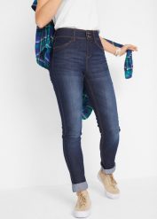 Dżinsy Slim Fit, high-waist, SLIM, komfort-stretch. Niebieskie jeansy bonprix, bez wzorów, z podwyższonym stanem. Za 99.99 zł.