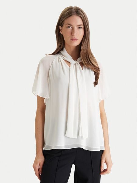 Marciano Guess Bluzka 6RGH03 7429A Biały Regular Fit. Białe bluzki Marciano Guess, z aplikacjami, z syntetyku, bez kołnierzyka, bez ramiączek. Za 449.99 zł.