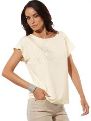 WITT WEIDEN Koszulka w kolorze kremowym rozmiar: 36. Brązowe bluzki WITT WEIDEN, bez wzorów, bez kołnierzyka, bez ramiączek. Za 82.99 zł.