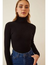 Happiness Istanbul Golf w kolorze czarnym rozmiar: 42. Czarne golfy Happiness Istanbul, bez wzorów, bez ramiączek. Za 82.64 zł.