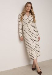 Beżowa Wiskozowa Sukienka Koszulowa z Domieszką Lnu z Marszczeniem Besirra. Brązowe sukienki Born2be, do pracy, l, bez wzorów, z bawełny, biznesowe, bez kołnierzyka, bez ramiączek, maxi, koszulowe. Za 169.99 zł.