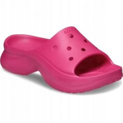 Klapki Dla Dorosłych Crocs Bae Slide. Żółte klapki Crocs, bez wzorów, z materiału, bez obcasa. Za 191.99 zł.