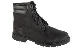 Trapery damskie, Linden Woods WP 6 Inch. Czarne trapery i śniegowce Timberland, z materiału, przed kolano. Za 599.99 zł.