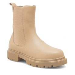 Sztyblety Lasocki. Brązowe botki Lasocki, bez wzorów, bez obcasa, na płaskiej podeszwie, bez zapięcia. Za 249.99 zł.
