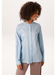 Aniston Bluzka w kolorze błękitno-brązowym rozmiar: 36. Niebieskie bluzki Aniston, bez wzorów, z bawełny, bez kołnierzyka, bez ramiączek. Za 130.99 zł.