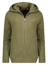 Geographical Norway Kardigan w kolorze khaki rozmiar: XXL. Brązowe kardigany Geographical Norway, xxl, bez wzorów, ze splotem. Za 99.45 zł.
