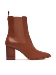 LAUREN RALPH LAUREN Botki Rlyn Bte Hl Bo Bte 802P15661001 Brązowy. Brązowe botki Lauren Ralph Lauren, bez wzorów, ze skóry, bez obcasa, na słupku, bez zapięcia. Za 1,199.00 zł.