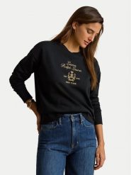 LAUREN RALPH LAUREN Bluza 200P13944001 Czarny Regular Fit. Czarne bluzy Lauren Ralph Lauren, xl, bez wzorów, z bawełny, bez kaptura. Za 859.99 zł.