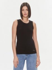 Liu Jo Top 5F3117 J5360 Czarny Regular Fit. Czarne topy Liu Jo, xl, bez wzorów, z wiskozy, bez kołnierzyka, bez ramiączek. Za 129.99 zł.