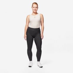 Spodnie na rower szosowy damskie Van Rysel ERD 500. Czarne spodnie narciarskie VAN RYSEL, m, bez wzorów, z materiału, rowerowe. Za 119.99 zł.