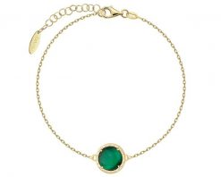 Bransoletka srebrna z cyrkoniami i kamieniem jubilerskim z efektem kociego oka - koło. Szare bransoletki Apart, z cyrkonią, pozłacane. Za 359.00 zł.