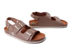 DR. BRINKMANN 710165-02 beige, sandały damskie. Brązowe sandały Dr. Brinkmann, bez wzorów, bez obcasa, bez zapięcia. Za 264.90 zł.