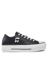 KARL LAGERFELD Trampki Kampus Max KL60425T Czarny. Czarne trampki KARL LAGERFELD, bez wzorów, ze skóry, bez zapięcia. Za 469.99 zł.