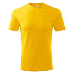 Klasyczna Koszulka Unisex Dla Dorosłych. Żółte bluzki ALDER, bez wzorów, klasyczne, bez kołnierzyka, bez ramiączek. Za 52.99 zł.