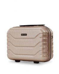 Kuferek podróżny Wings CRAKE kosmetyczka 14" CHAMPAGNE. Brązowe kufry i kosmetyczki Wings, bez wzorów, z materiału, bez dodatków. Za 139.90 zł.