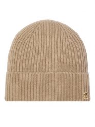 Tommy Hilfiger Czapka AW0AW19098 Beżowy. Brązowe czapki TOMMY HILFIGER, bez wzorów, z kaszmiru. Za 369.99 zł.