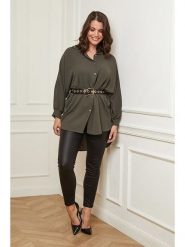 Curvy Lady Koszula w kolorze khaki rozmiar: 48/50. Brązowe koszule Curvy Lady, bez wzorów, klasyczne, bez kołnierzyka, bez ramiączek. Za 138.45 zł.