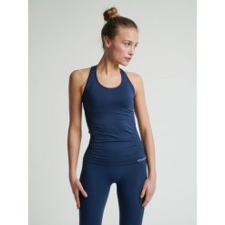 Damski tank top Hummel hmltif top. Niebieskie koszulki sportowe Hummel, bez wzorów, bez ramiączek, do piłki nożnej. Za 153.00 zł.