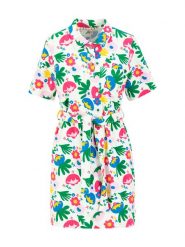 Blutsgeschwister Sukienka "Grand Slam Madamehappy" w kolorze białym ze wzorem rozmiar: M. Białe sukienki Blutsgeschwister, na co dzień, m, bez wzorów, z bawełny, bez kołnierzyka, bez ramiączek, mini, proste. Za 157.73 zł.