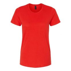 Damska Koszulka Softstyle O Średniej Grubości. Białe bluzki GILDAN, xl, bez wzorów, sportowe, bez kołnierzyka, bez ramiączek. Za 48.99 zł.