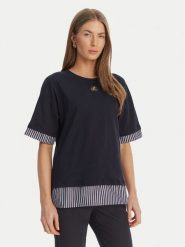 Luisa Spagnoli T-Shirt Baiadera 543155 Granatowy Regular Fit. Niebieskie t-shirty LUISA SPAGNOLI, m, bez wzorów, z bawełny, bez kołnierzyka, bez ramiączek. Za 577.99 zł.