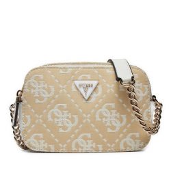 Torebka Guess. Brązowe listonoszki Guess, z aplikacjami, bez dodatków. Za 289.99 zł.