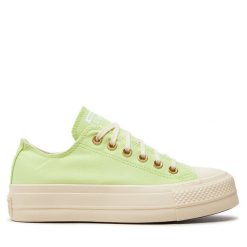 Trampki Converse. Zielone trampki Converse, bez wzorów, bez zapięcia. Za 249.99 zł.