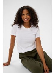 Kaffe Koszulka w kolorze białym rozmiar: S. Białe bluzki Kaffe, s, bez wzorów, z bawełny, bez kołnierzyka, bez ramiączek. Za 56.99 zł.