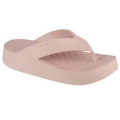Japonki damskie Crocs 2094106UR. Brązowe klapki Crocs, bez wzorów, z materiału, bez obcasa. Za 215.00 zł.