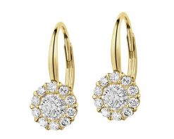 Kolczyki z żółtego złota z brylantami - 0,66 ct - próba 585. Żółte kolczyki Apart, z brylantem, złote. Za 7,690.00 zł.