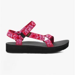 Sandały damskie Teva Midform Universal. Czerwone sandały Teva, bez wzorów, bez obcasa, bez zapięcia. Za 209.99 zł.
