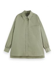 Scotch & Soda Koszula w kolorze oliwkowym rozmiar: 36. Zielone koszule Scotch & Soda, bez wzorów, z bawełny, bez kołnierzyka, bez ramiączek. Za 196.45 zł.