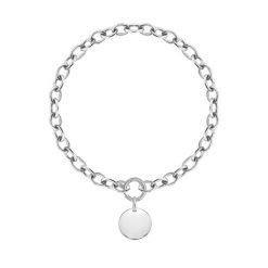 Bransoletka Łańcuch No.1 z medalikiem. Szare bransoletki Lilou, posrebrzane. Za 303.00 zł.