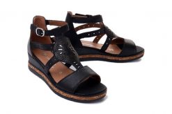 RIEKER REMONTE D3053-01 black, sandały damskie. Czarne sandały Rieker Remonte, bez wzorów, ze skóry, bez obcasa, bez zapięcia. Za 369.90 zł.