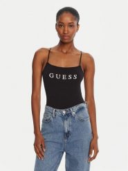 Guess Body O5RM11 KBBU1 Czarny Regular Fit. Czarne body Guess, s, z aplikacjami, z bawełny. Za 159.99 zł.