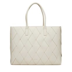 Torebka Calvin Klein. Białe shopper Calvin Klein, bez wzorów, bez dodatków. Za 459.99 zł.