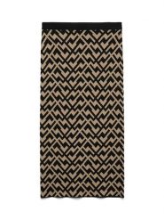 Vero Moda Spódnica dzianinowa w kolorze beżowo-czarnym rozmiar: M. Brązowe spódnice Vero Moda, m, bez wzorów, z dzianiny, midi. Za 96.60 zł.