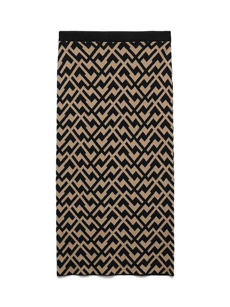 Vero Moda Spódnica dzianinowa w kolorze beżowo-czarnym rozmiar: M. Brązowe spódnice Vero Moda, m, bez wzorów, z dzianiny, midi. Za 96.14 zł.