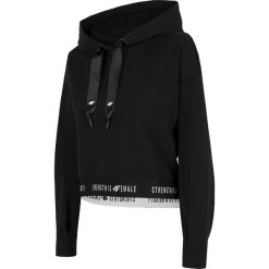Bluza damska BLD001 - głęboka czerń. Bluzy 4f, m, bez wzorów, z dzianiny, z kapturem. W wyprzedaży za 99.99 zł.