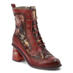 Czerwone Botki Laura Vita Oryginalne Obuwie Damskie Premium. Czerwone botki Laura Vita, z aplikacjami, ze skóry, bez obcasa, bez zapięcia. Za 450.99 zł.