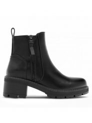 Clara Barson Botki BRIGITTE HL23202 Czarny. Czarne botki Clara Barson, bez wzorów, z syntetyku, bez obcasa, na słupku, bez zapięcia. Za 159.99 zł.