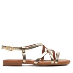 Sandały Maciejka. Żółte sandały Maciejka, bez wzorów, bez obcasa, na płaskiej podeszwie, bez zapięcia. Za 219.99 zł.