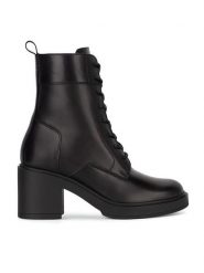 Gino Rossi Botki FERGIE-27851PE Czarny. Czarne botki Gino Rossi, bez wzorów, ze skóry, bez obcasa, na słupku, bez zapięcia. Za 349.99 zł.