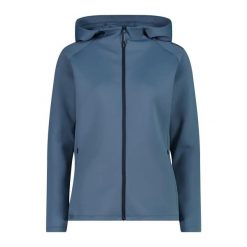 Damska rozciągliwa bluza z kapturem z pełnym zamkiem błyskawicznym 4-way CMP. Czarne bluzy sportowe CMP, l, bez wzorów, z kapturem. Za 258.50 zł.