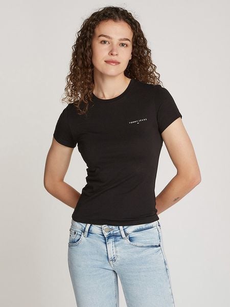 TOMMY JEANS Koszulka w kolorze czarnym rozmiar: XS. Czarne bluzki Tommy Jeans, xs, bez wzorów, z bawełny, bez kołnierzyka, bez ramiączek. Za 96.95 zł.