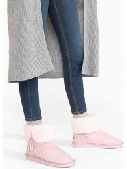 Blackfield Botki zimowe "Clary" w kolorze jasnoróżowym rozmiar: 38. Różowe botki Blackfield, na zimę, bez wzorów, z materiału, bez obcasa, bez zapięcia. Za 163.95 zł.