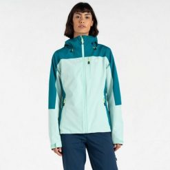 Kurtka przeciwdeszczowa damska Mountain Series. Zielone kurtki sportowe Dare 2b, bez wzorów, z materiału, bez kaptura, trekkingowe. Za 189.99 zł.