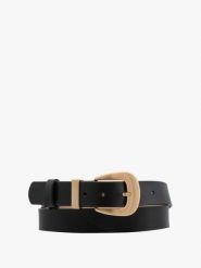 Czarny pasek damski. Czarne paski Ryłko, bez wzorów, ze skóry, eleganckie. Za 129.99 zł.