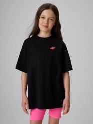 Футболка loose однотонна дівоча - чорна. Szorty 4f, bez wzorów. W wyprzedaży za 349.90 zł.