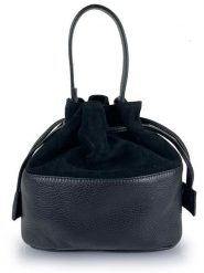 ORE10 Skórzana torebka w kolorze czarnym - 23 x 20 x 9 cm rozmiar: onesize. Czarne torby na ramię ORE10, bez wzorów, z materiału, przez ramię, bez dodatków. Za 173.99 zł.